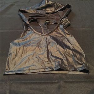 Faux leather crop top size lg